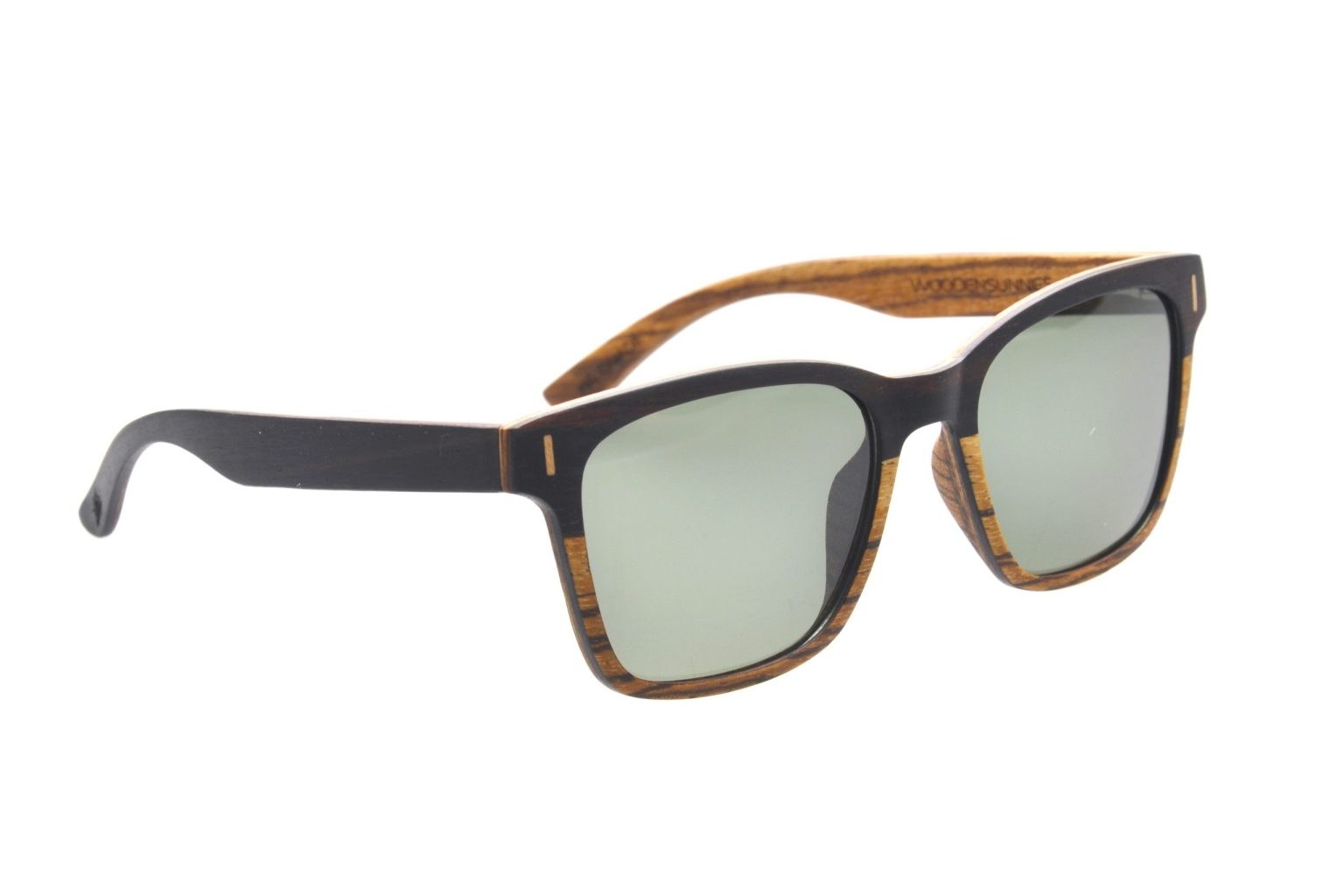 Wood Sunglasses Ebony Zebra Wood Frame with Grey Lenses Driftwood