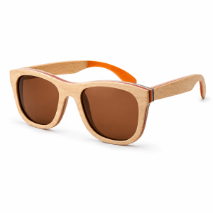 Beige Wood Frame - Brown Polarised Lenses - Oldskool